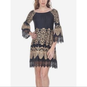 Women White Mark mini dress with laced hemline XL